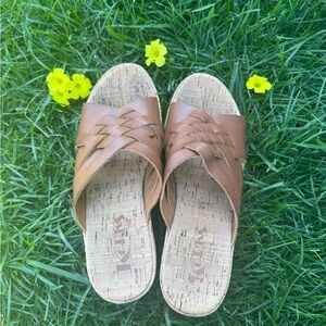 KORKS Woven mini wedge sandals